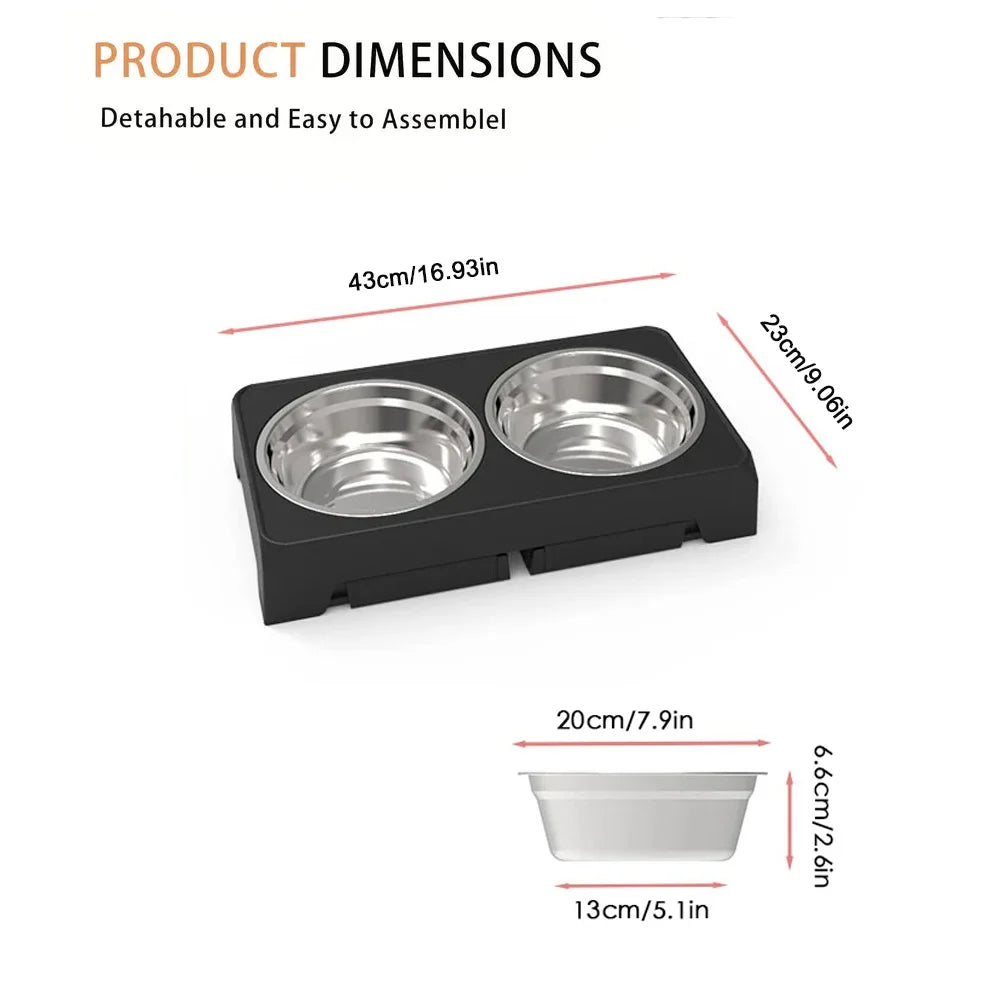 ElevatePaws™ Adjustable Raised Dog Feeder