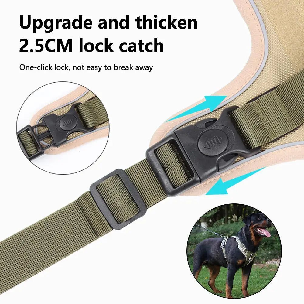 Dog Harnesses Pet Collar Labrador Army Reflective Adjustable Harness