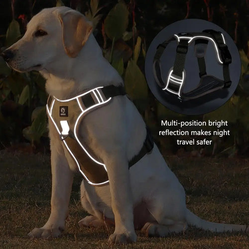 Dog Harnesses Pet Collar Labrador Army Reflective Adjustable Harness