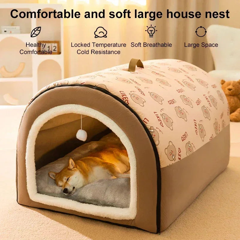 SnuggleNest™ Plush Pet House Bed