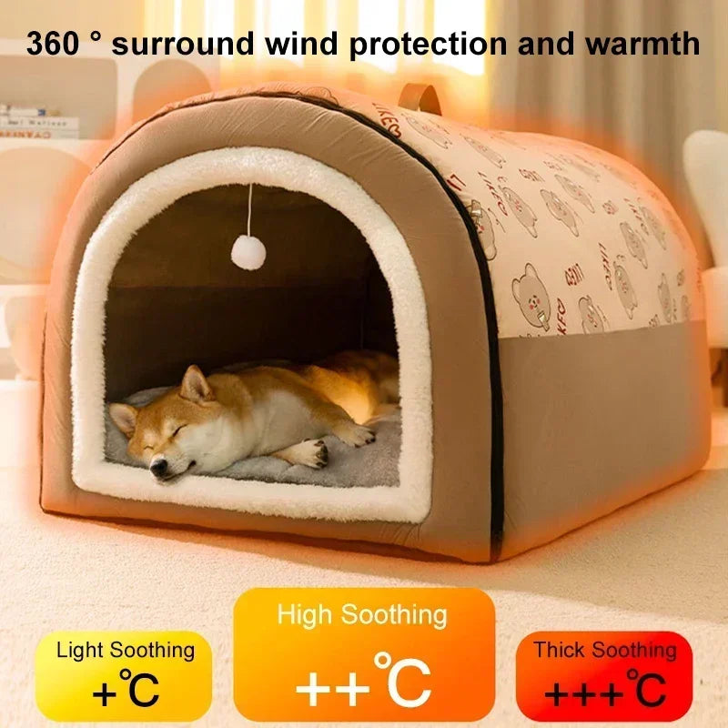SnuggleNest™ Plush Pet House Bed